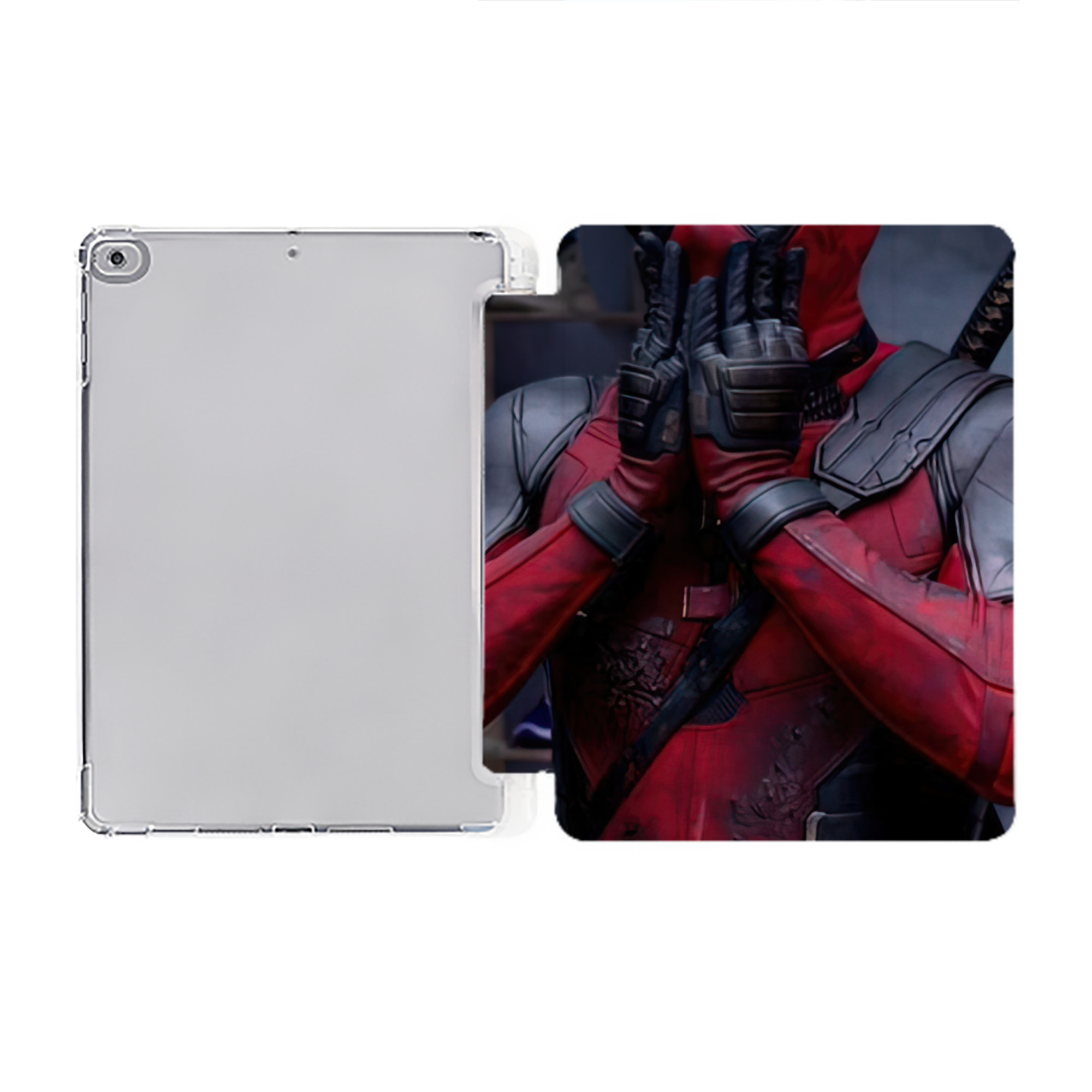 （画像用） Deadpool デッドプール IPad ケース ペン収納付き 三つ折りスタンド PUレザー×シリコン 対応機種9.5/10.5/10.9インチ